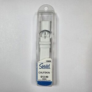 Speidel Express 18mm White Calfskin Leather Watch Band Strap w/ Spring Bars New